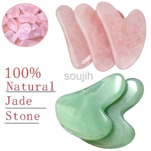 Yüz Masajı Doğal Gül Yeşim Silindir Yüz Masajı Gua Sha Sha Board Crystal Stone Masaj Vücut Yüz Gözü Kazanma Akupunktur Asansörü 240409