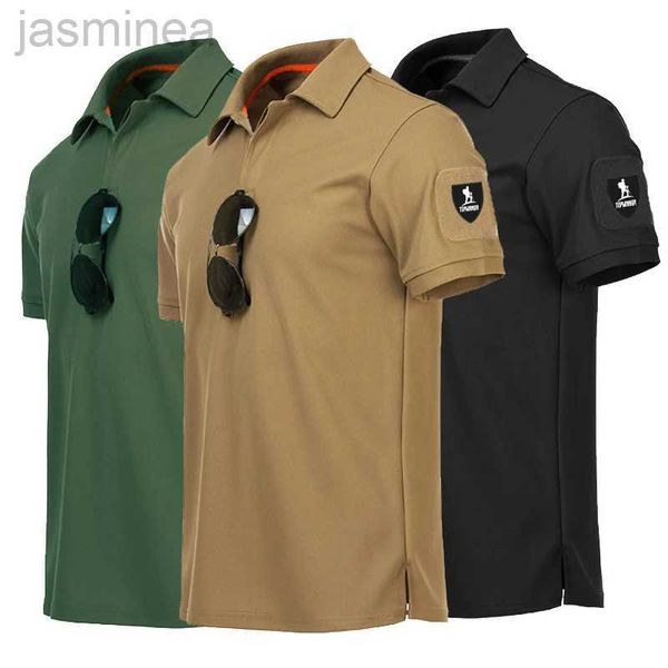 Herren lässige Hemden Herren Schnell trocken gestickte Poloshirts Sommer Custom Plus Size Military Clothes Tactical Plain Turn Armee T-Shirts 2449