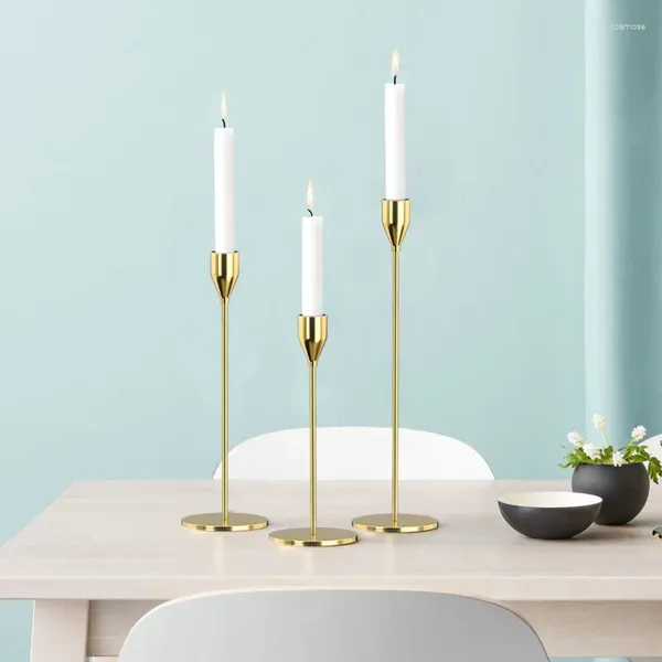 Candele in stile americano in metallo candelastici set semplice per la festa del salotto per matrimoni bianchi dorati decorativi decorativi