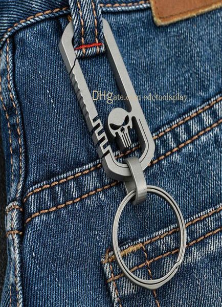 CNC TC4 Titanio Skull Style Design Chiave Chian Carabiner Campeggio per esterni per escursioni per escursionistica per i gadget per gli uomini con la fila con brevetto PO1174463