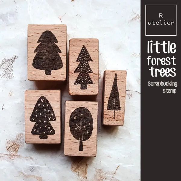 Carimbo de scrapbooking Vintage Little Forest Trees Journal Journaling Scrapbook Stamps