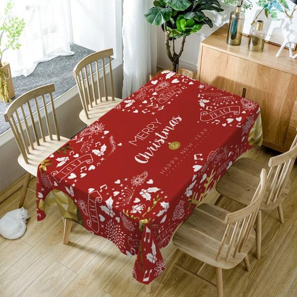 Tala de mesa de mesa de natal de natal de neve elk Detono estampado Trepa de mesa Imperpermeável Restaurante resistente a óleo TV Cabinete de café à prova de poeira