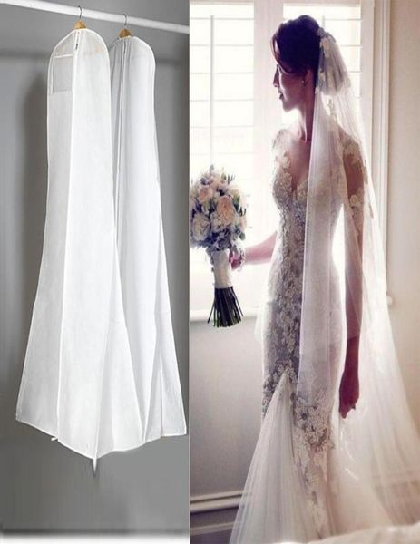 Auf Lager Big 180 cm Hochzeitskleider Kleidertaschen Hochwertige weiße Staubbeutel Langer Kleidungsabdeckung Staubabdeckungen 3308772