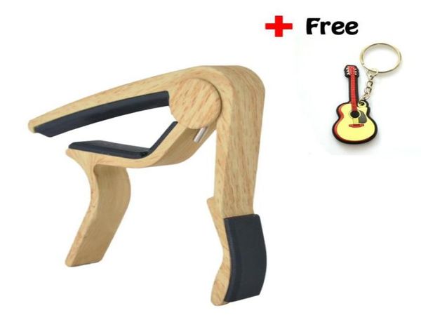 6 String Wood Grain Guitararr Capo de Mão de Mão Rápido Capo High para Ukulele Banjo7277179