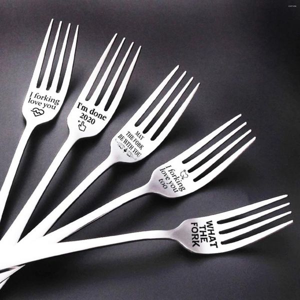 Posate usa e getta Regalo fork per coppia di San Valentino per la moglie Famiglia Table Table Acciaio in acciaio inossidabile Presenta regali per matrimoni