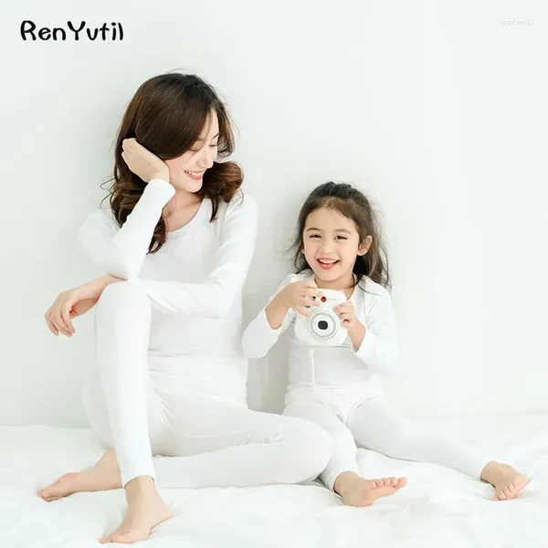 Roupas domésticas super aconchegante mãe garoto menina pai-filho pijamas definido outono algodão puro confortável branco macio/rosa plus size elástico long long long