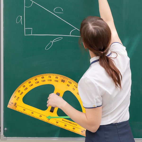 Mathematik-Langtöner magnetisch großer Lineal-Kompass-Math-Geometrie-Werkzeuge Praktischer Lehrer-Blackboard-Zeichnungswerkzeug Magnetischer Protraktor