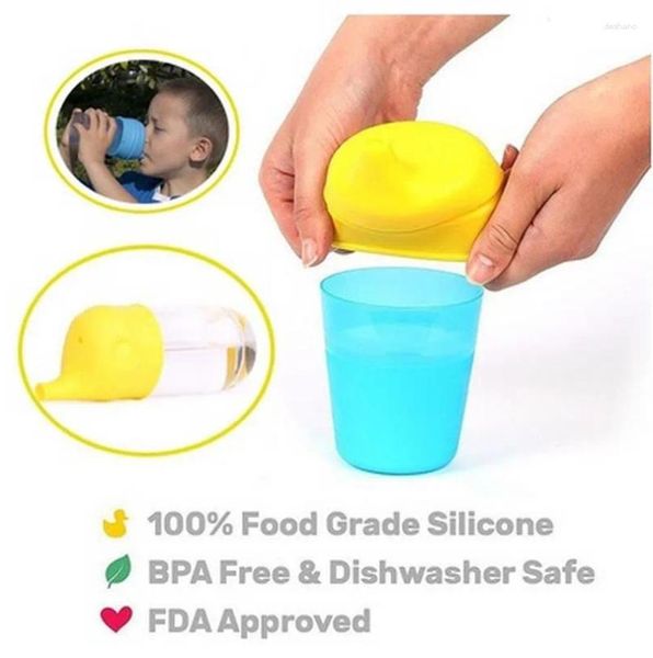 Tapetes de mesa para crianças Silicone Sippy tampas fazem da maioria das xícaras uma xícara de copo de leite vintage à prova de vazamentos