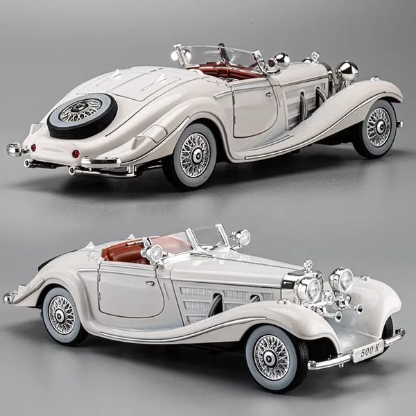 1 24 1936 Benzs 500K Alaşım Araç Modeli Diecast Metal Klasik Araç Araba Model Simülasyon Ses ve Işık Koleksiyonu Çocuk Oyuncak Hediyesi 240409