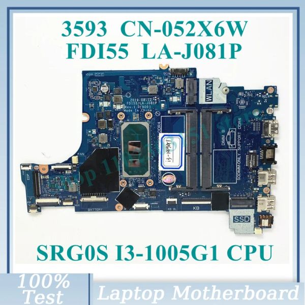 Scheda madre CN052X6W 052X6W 52x6W W/ SRG0S I31005G1 CPU Mainboard FDI55 LAJ081P per Dell 3493 3593 Laptop Motherboard 100%Test completo OK