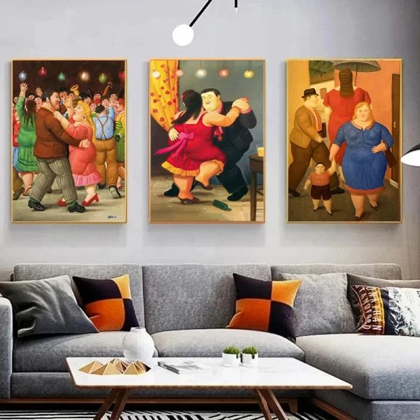Fernando Botero Women Dancing Circus Wandkunst Leinwand Malerei Nordische Plakate und Drucke Wandbilder für Wohnzimmerdekoration