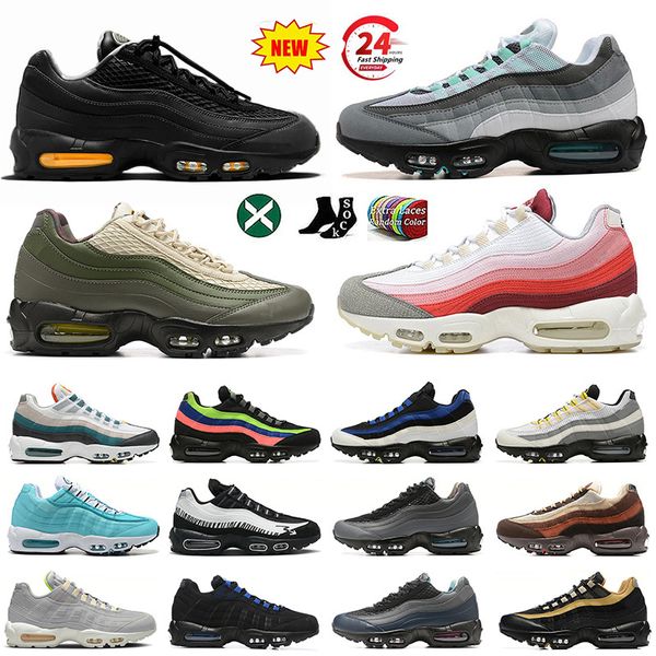Orijinal OG 95 Koşu Ayakkabıları Erkek Kadınlar 95S Yastık Spor Eskiz Ege Fırtına Pembe Işın Hiper Turkuaz Üçlü Siyah Neon Atletik Eğitmenler Açık Boyut 12 Sneakers