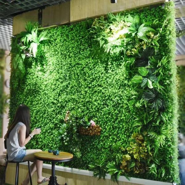 Fiori decorativi piante artificiali erba 40 cm 120cm2024 pianta di decorazione domestica prato da parete finto giardino all'aperto