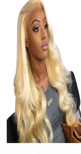 Bionda 613 Capelli umani Wig in pizzo pieno senza scarso con peli per bambini 10a Wig anteriore in pizzo per donna Bleached Knot9576545