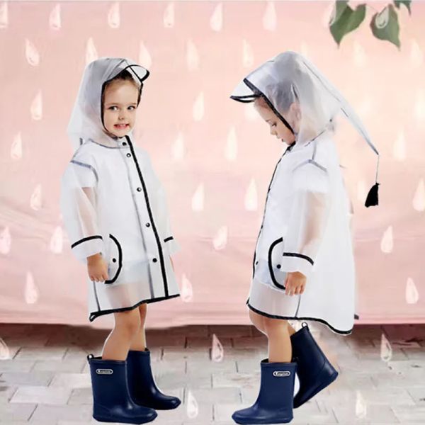 Transparente Eva Baby Kids Raincoat impermeabile per bambini Rainia da pioggia giacca da pioggia esterno Poncho Rain Gear ad alta qualità di alta qualità