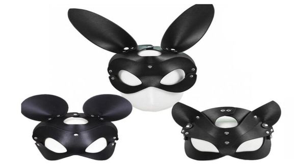 Maschera della testa fetish BDSM Bondage Restringe Fux Leather Rabbit Cat Ore Ear Masks Sex Toyplay Punti di gioco per uomini Games COSPLAY DONNE 581411
