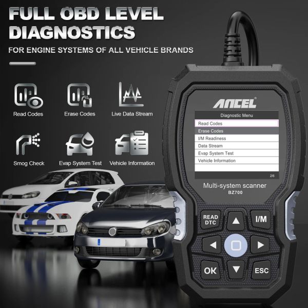 ANCEL BZ700 OBD2 Kfz -Scanner für Mercedes Benz Sprinter Smart All System ABS SRS SAS Öl Reset Diesel -Auto Diagnosewerkzeug