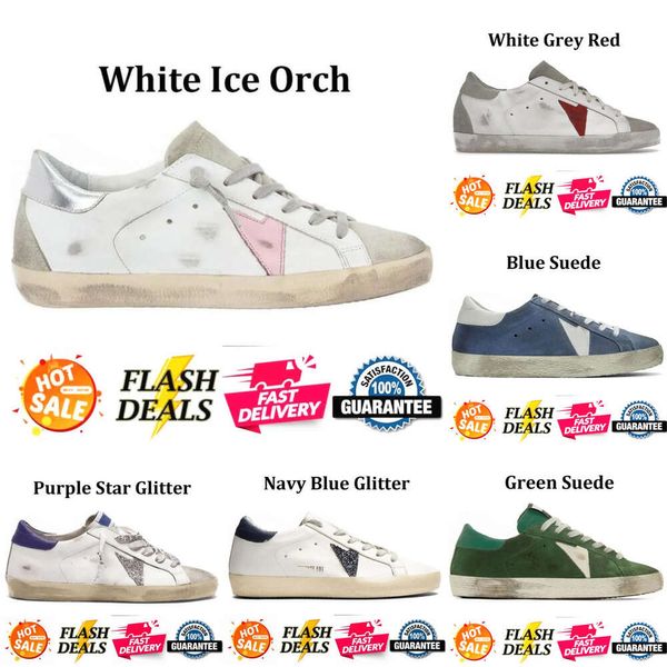 Schuhe Frauen Golden Sneakers Gans Golden Goode Designer Super Golden Star Brand Männer Neue Veröffentlichung Italien Sneakers Paillette Klassiker weiß do alte schmutzige Freizeitschuh Schnürung 46