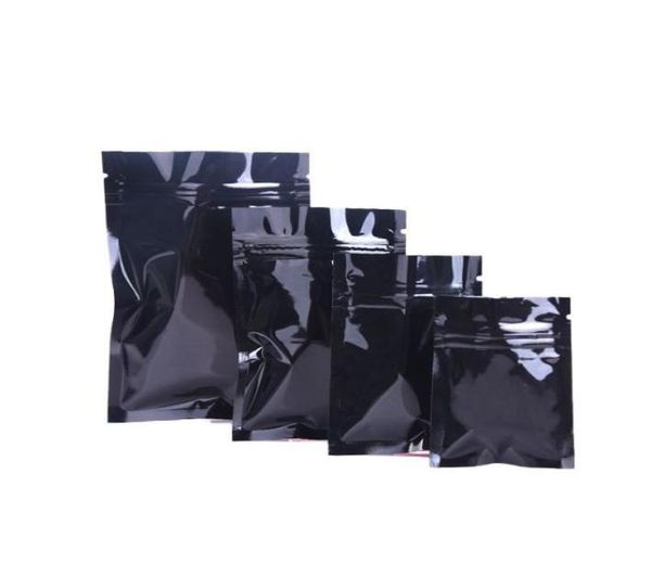 7 размеров черные алюминиевые пакеты для упаковки с нагреванием пакетов с застежкой на молнии с застежкой для застежки -молнии Mylar на молнии.