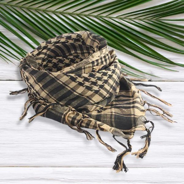 100*100 cm unisex leichter kariertes Quasten arabische Wüste Shemagh Keffiyeh Schalpape Pashmina Mann Streifenschal mit Quasten