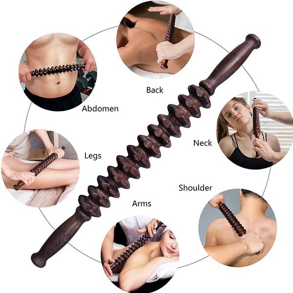 Massaggio in legno Rullo in legno Terapia di legno Strumento Massager Punto di grilletto portatile Drenaggio linfatico Drenaggio anti -cellulite Rilascio muscolare