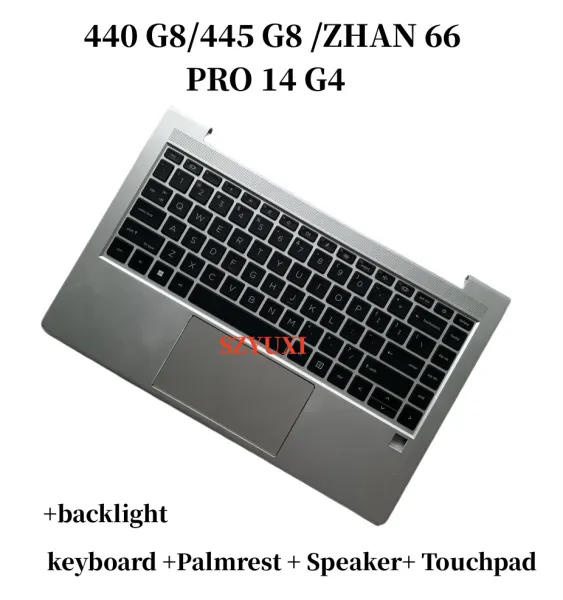 Klavyeler HP Probook için Yeni Orijinal Us 440 G8 445 G8 Zhan 66 Pro 14 G4 G4 Klavye Palmground Meclis Konuşmacı Dokunmatik Pad
