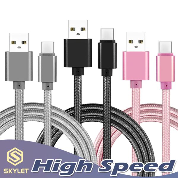 2024 Cabos USB de alta velocidade Tipo C Adaptador de carregamento Dados SYNC SYNC METAL LINHE