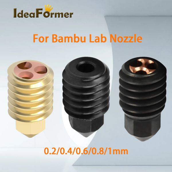 Para o bico cht de laboratório Bambu Upgrade 0,2/0,4/0,6/0,8/1mm de altura Bocal de latão para o Bambu Lab Hotênd para o bico Bambulabs X1 P1S P1P