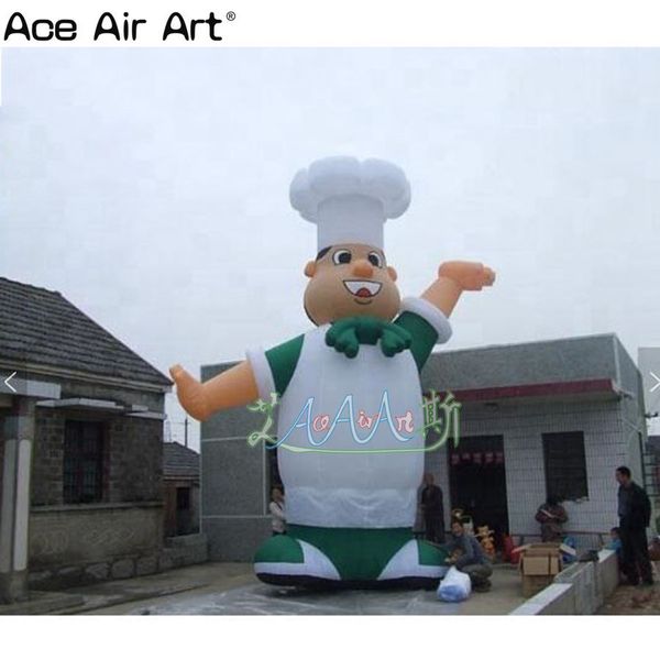 8mh (26 pés) com soprador boa venda ao ar livre Chef Decorative Model personagens gigantes desenho animado inflável para publicidade