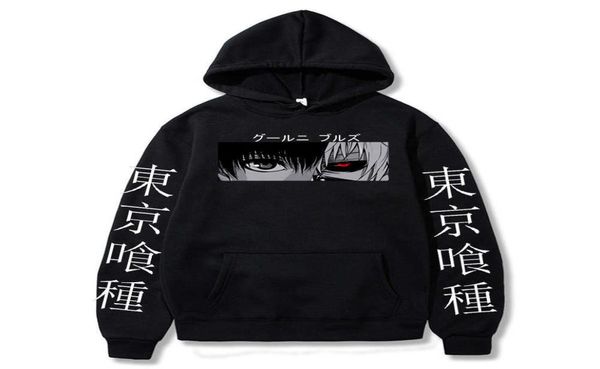 Tokyo Ghoul Anime Kaneki Ken Cool Eyes Capuz Homens Mulheres Creative Moda Pullover Casual Spring Street Capuzes Tops Tops Y09271092700