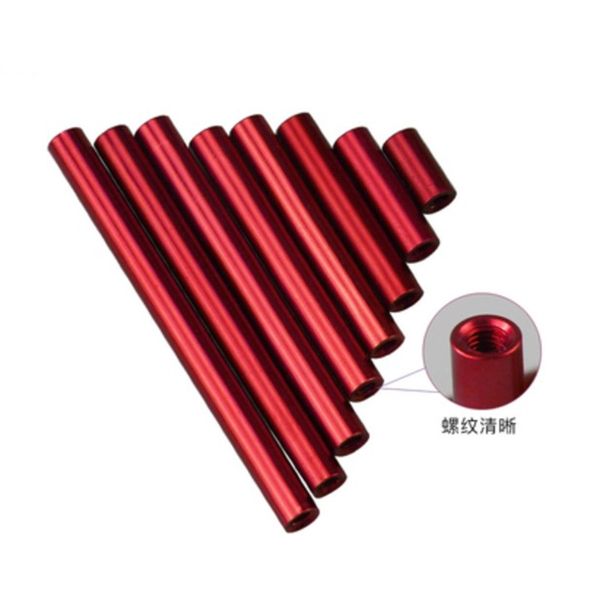 5-10pcs/lote m2 m2.5 m3 m4 m5 Red Black Round Round Aluminium StandOff Hastes de alumínio redondo espaçador para RC Multirotors