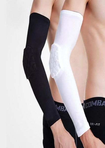 2Pair Elastic Gym Sport Basketball Arm Ärmel schießen krachfeste Wabe Ellbogen Support Pad Elbow Protector Guard Sport Safety4801330