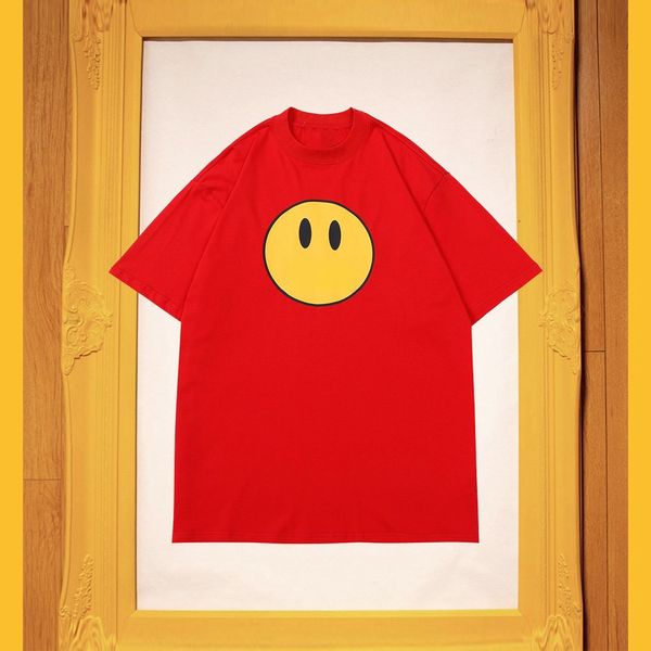 Marka Kısa Kollu Klasik Smiley Kısa Kollu Yaz Pamuk Pamuk Günlük Gevşek Erkek Çift T-Shirt Instagram Ateş