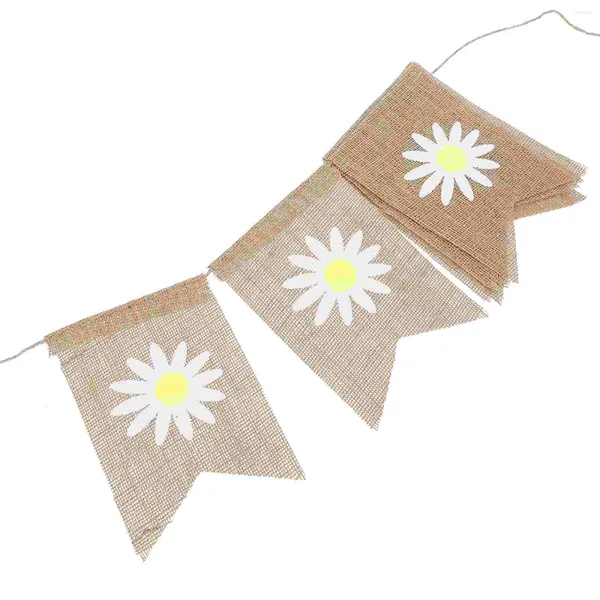 Decoração de festa Spring Banner Linen para Garland Decor Vintage Bunting Bunting European American