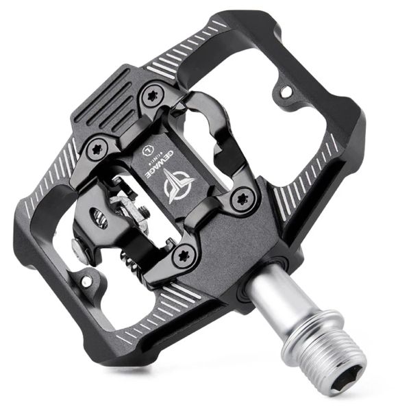 Pedal de trava de bicicleta do Gewage 2 em 1 com grampo livre para SPD System MTB Road Aluminium Anti-deslizamento Acessórios de trava de rolamento selado