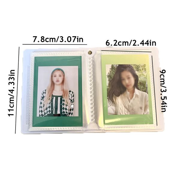 Porta fotocardo rosa Purple Sweet INS KPOP Porta della scheda Plaid Hollow Heart ID Card Porta 40 Album tascabile per le carte Raccogli il libro