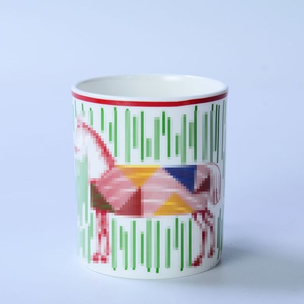 Designer canecas corcel geométrico padrão china caneca logotipo impresso presente de presente criativo em casa xícara de chá precoce bom presente 1-5