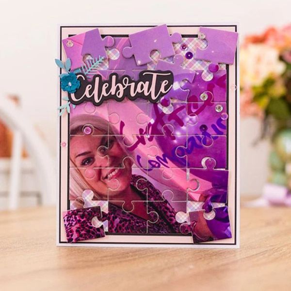 Bulmaca Metal Kesme Ölümleri Şablon DIY Scrapbooking Albüm Kağıt Kartı Şablon Kalıp Kabartma El Sanatları Dekorasyonu