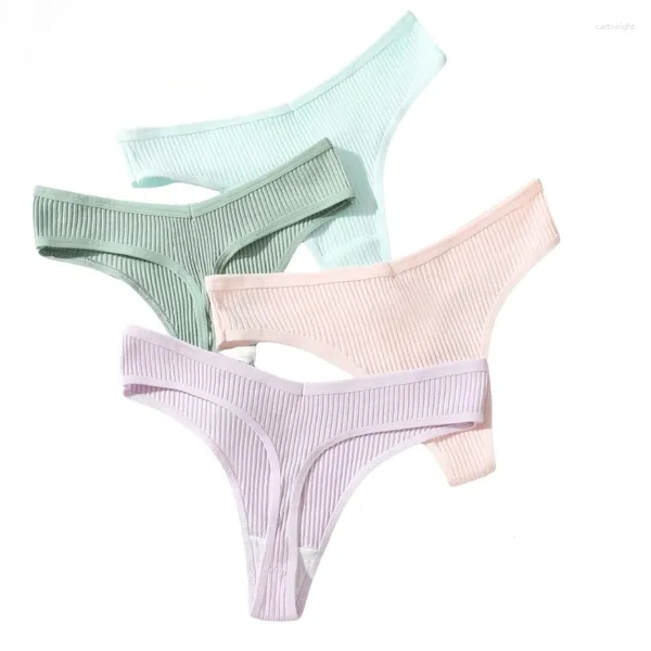 Frauenhöfen Baumwolle sexy v Taille Unterwäsche M-XXL Größe Slips weibliche Farbe