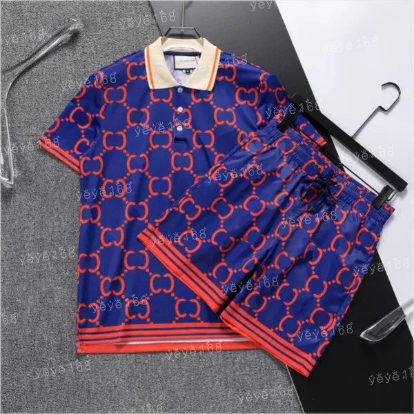 New Full Body Stampa maschile maschile maschile Italiano di lusso di lusso Designer Polo Shirt a maniche corta Taglie estiva in due pezzi Polo formale Yyj