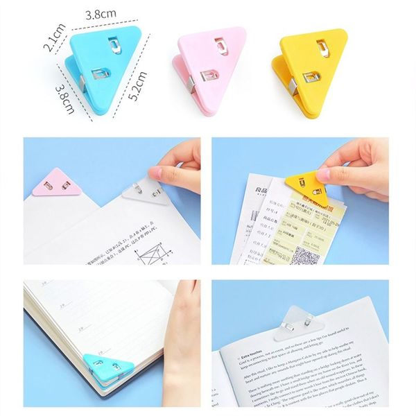 5pcs Color Corner Clips Lesezeichen Dokument Testpapierdreieck Dreieck Clip einfach