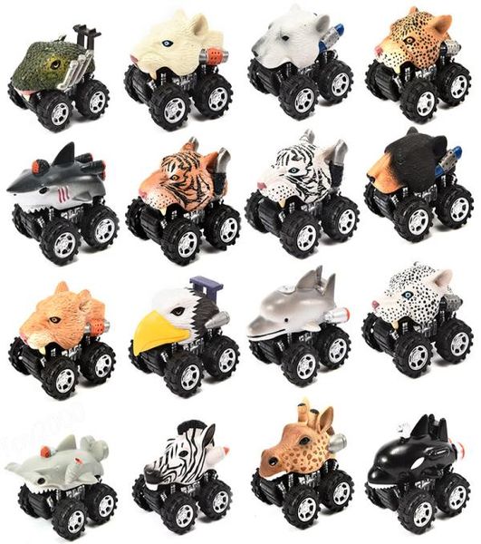 Форма головки животных автомобиль Mini Потянуть назад мультфильм -автомобиль игрушек в форме животных.