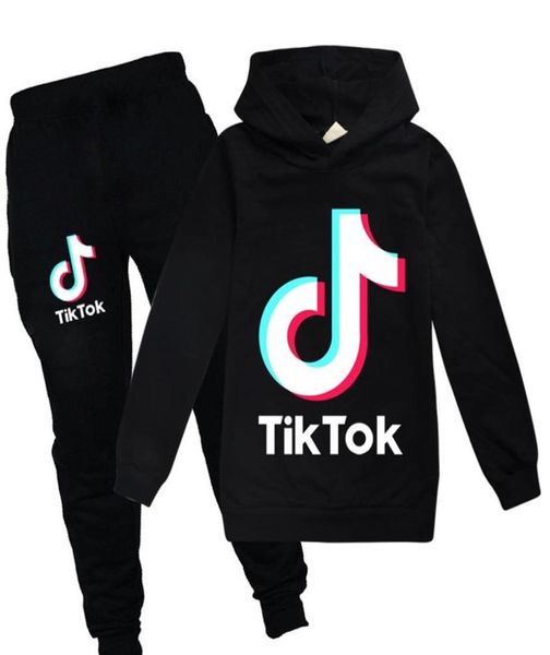 Teen Kids Tiktok Giysileri Set Kız Kızlar Hoodies ve Jogger Pantolon 2 adet takım elbise Tik Tok Terze Kıyafetleri Çocuklar 314 Year272F3329530