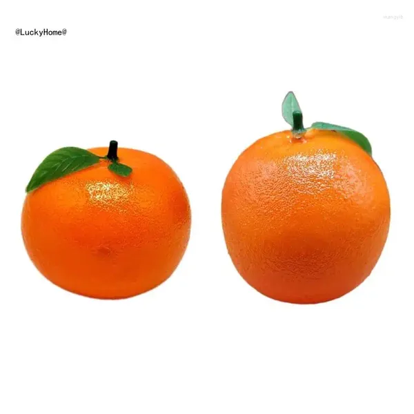 Decoração de festa 6pcs Modelo de frutas falsas laranja artificial para jardins de infância de aniversário de Natal 11ua