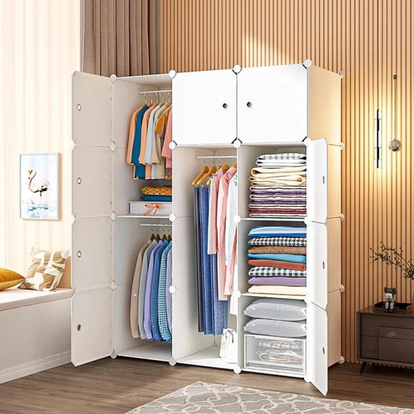 Armário de armário de guarda -roupa organizador de plástico armários armários de guarda -roupa armáveis roupas portátil guarda roupa mobiliário de quarto