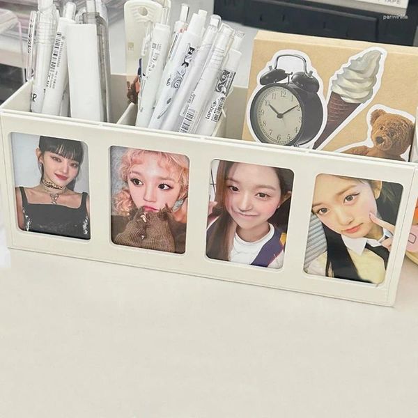 Frame KPOP PO CARD POCCHITÀ CAGNO DI PROGETTAMENTO MULTIFUNZIONE DESKTOP CASA COSMETICA ORGANIZZATORE Porta di cartoleria per uffici di cartoleria