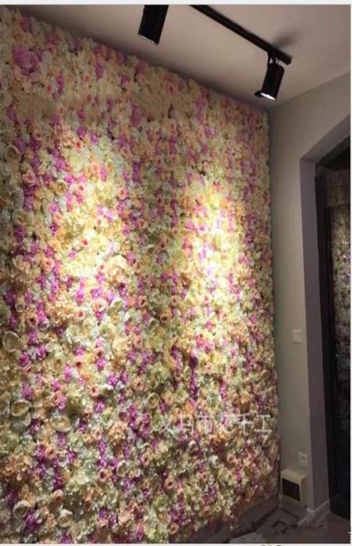 60x40cm Flower Wall 2018 Silk 3D Floral Rose Tracery Wall Crittico Sfondo floreale Fiori artificiali Creative Wedding Stage6150302