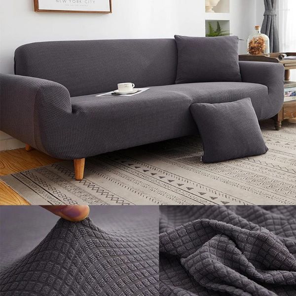 Coperture per sedie divano solido grigio per soggiorno angolo cover elastico sezionale copertura elastica a forma di lungo 1/2/3/4 posti