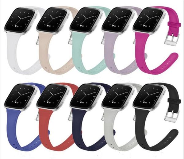 Sostituzione della banda sportiva in silicone per Fitbit Versa 2 Lite Apple Watch 38mm 42mm 44mm 44 mm a fascia T fascia da polso Smart Watch Brace5651240