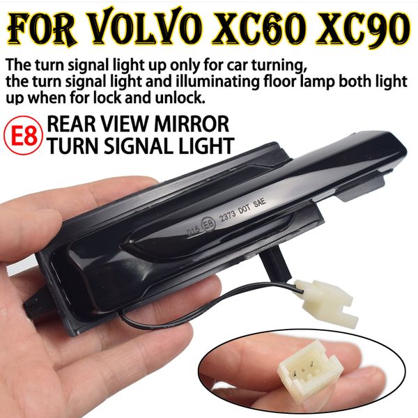1 par LED dinâmico sinalizador de giro dinâmico indicador de espelho lateral de luz para 16-21 Volvo XC90 XC60 V90 S90
